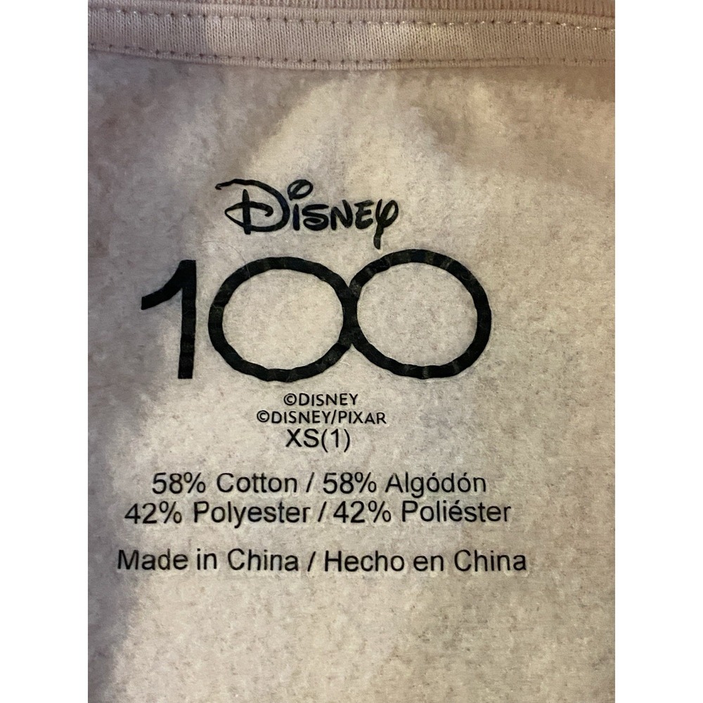 Disney 100 Year Character Sweatshirt Girls Size XS Pink Minnie Mickey Alice* - Picture 3 of 10